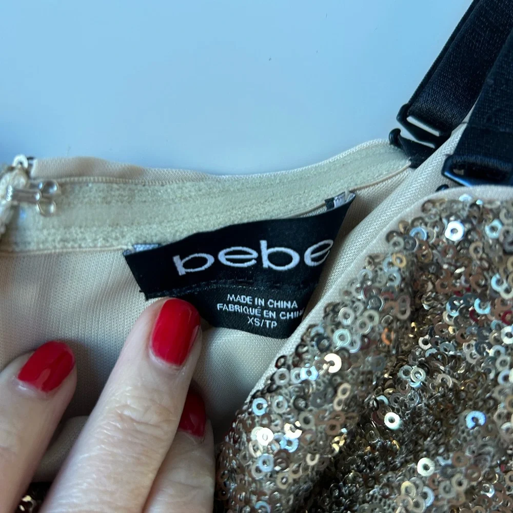 Gold Sequin Strapless Jumpsuit - Picture 11 of 15